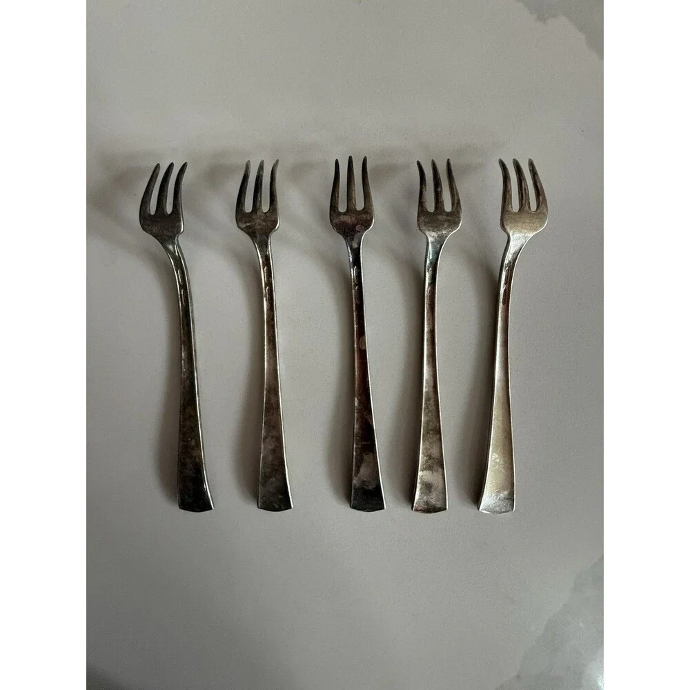 Antique 1913 Gorham Alvin silver plate 5 Cocktail Forks George Washington